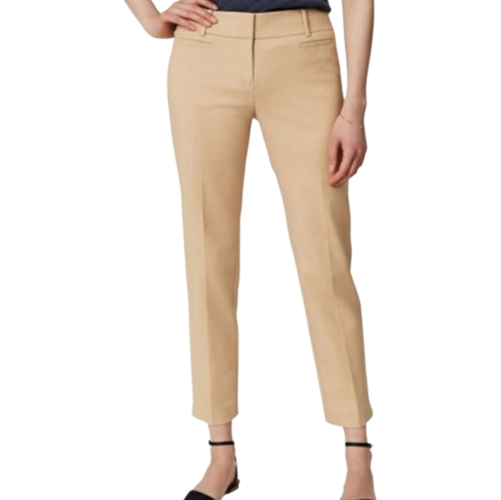 Loft Ankle Pants Tan Career Business Casual Modern Dress Pants Riviera Marisa 6